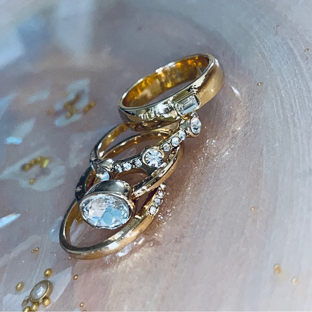 Rhinestone Stackable Ring Set - Picture 9 of 12